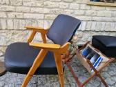 Vintažinis mid century odinis fotelis - nuotraukos Nr. 2