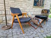 Vintažinis mid century odinis fotelis - nuotraukos Nr. 6