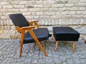 Vintažinis mid century odinis fotelis - nuotraukos Nr. 8