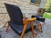 Vintažinis mid century odinis fotelis - nuotraukos Nr. 12