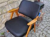 Vintažinis mid century odinis fotelis - nuotraukos Nr. 13