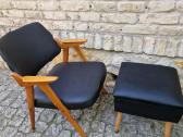 Vintažinis mid century odinis fotelis - nuotraukos Nr. 14