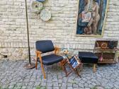 Vintažinis mid century odinis fotelis - nuotraukos Nr. 17