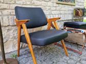 Vintažinis mid century odinis fotelis - nuotraukos Nr. 25