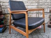 Vintažinis mid century ąžuolinis fotelis - nuotraukos Nr. 26