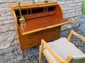Vintažinis mid century tikmedžio sekreteras