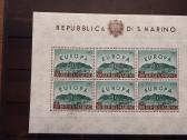 Europa Cept 1961m. San Marino blokas 500 Lirų