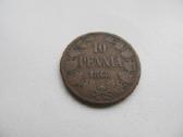 10 pennia , Rusija Suomija ,1865