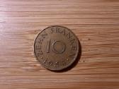10 Franken 1954 Saarland - Vokietija