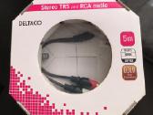 5 metrų stereo TRS and Rca audio Deltaco laidas