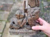 Medinė vintažinė skulptūra "Svieto lygintojas" - nuotraukos Nr. 9