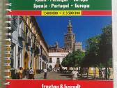 Ispanijos Portugalijos Europos kelių/gatvių atlasa