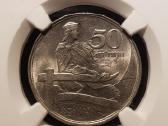 Latvija 1922 50 santimu Ms63 Ngc - nuotraukos Nr. 3