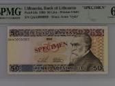 Lietuva 50 Litu 1993 pavyzdys Pmg 64