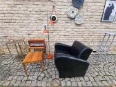 Vintažinis mid century prabangus odinis fotelis - nuotraukos Nr. 3