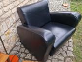 Vintažinis mid century prabangus odinis fotelis