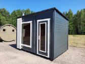 Lauko mobilios medinės pirtys 2.3x3.5m