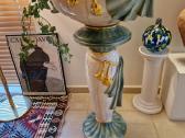 Vintažinė Art Nouveau porcelianinė vaza su stovu