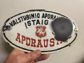 Tarpukario emaliuota draudimo lentele iškaba
