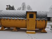 5 metrų ilgio bačka pirtis su priepirčiu