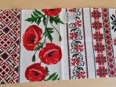 Vaflinis rankšluostis su ukrainietišku ornamentu
