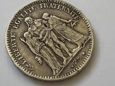 5 frankai 1875 Prancuzija sidabras - nuotraukos Nr. 2