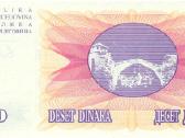 Bosnia and Herzegovina 10 dinara 1992. Unc. P-10 - nuotraukos Nr. 2