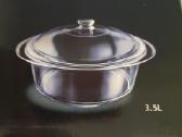 Pyrex karščiui atsparus indas su dangčiu