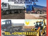 Atvežu žvyrą, smėlį,juodžemį,skaldą,žemes, atsijas