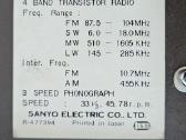 Sanyo G-2312 vintažinis nešiojamas fonografas - nuotraukos Nr. 6