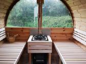 Apvali Lauko pirtis-sauna iš termo medienos 2,4m - nuotraukos Nr. 12