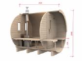 Apvali Lauko pirtis-sauna iš termo medienos 2,4m - nuotraukos Nr. 13