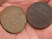 2 kapeikos rinkinys 1841-1842m. Carinė Rusija