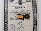 Laisvės medalis su dokumentu - nuotraukos Nr. 3