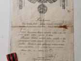 Savanorio medalis su dokumentu - nuotraukos Nr. 2