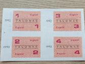 1992 metų maisto talonai Gegužė Unc