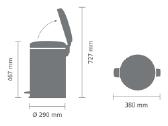 Balta šiukšliadėžė Brabantia Newicon, 20 litrų - nuotraukos Nr. 2