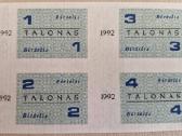 1992 Birželio Maisto talonai - Unc