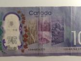 2017 Kanados 10 dollar banknote