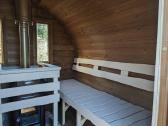 Apvali Lauko pirtis-sauna iš termomedienos 2,4m - nuotraukos Nr. 6