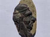 Jaspio pakabukas, Indėnas-bizonas, akmuo,mineralas