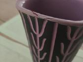 Keramikos vaza violetinės bordo spalvos - nuotraukos Nr. 3