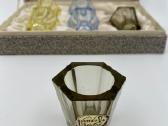 Vintažinės Art Deco spalvotos taurelės, Bohemia
