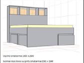 Dvigulė lova 160x200 su stalčiais, čiužinys Lonas - nuotraukos Nr. 3