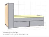 Dvigulė lova 160x200 su stalčiais, čiužinys Lonas - nuotraukos Nr. 2