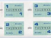 1992 metų maisto talonai – Birželis – Unc