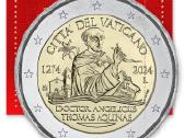 Vatikano 2€ monetos 2024 Tomas Akvinietis!