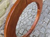 Vintažinis mid century tikmedžio rėmo veidrodis - nuotraukos Nr. 15