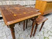 Vintažiniai mid century raudonmedžio staliukai - nuotraukos Nr. 16