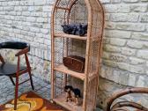 Vintažinė mid century pinta ratango etažerė - nuotraukos Nr. 13